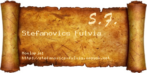 Stefanovics Fulvia névjegykártya